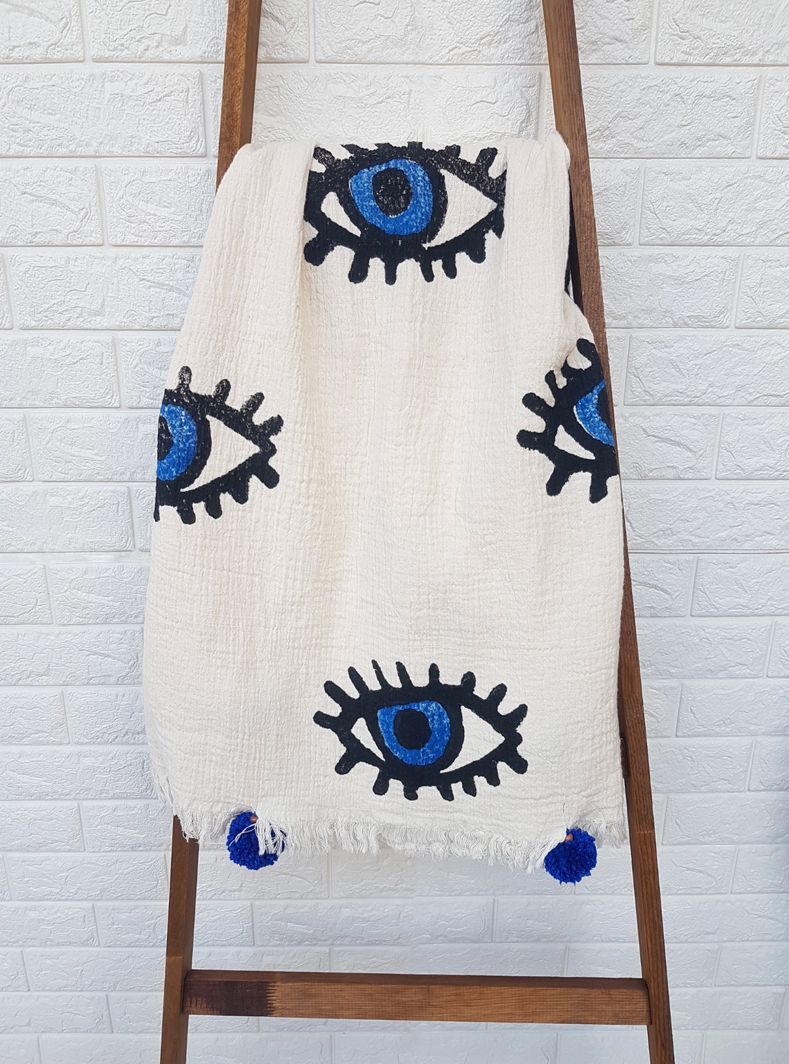 Evil Eye Throw Blanket - Blue