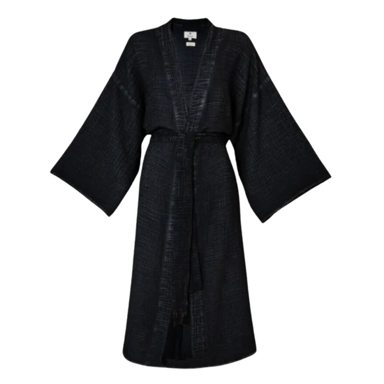 Black Crinkle Kimono